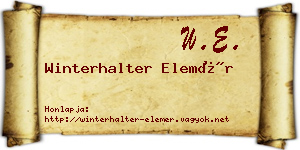 Winterhalter Elemér névjegykártya