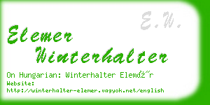 elemer winterhalter business card